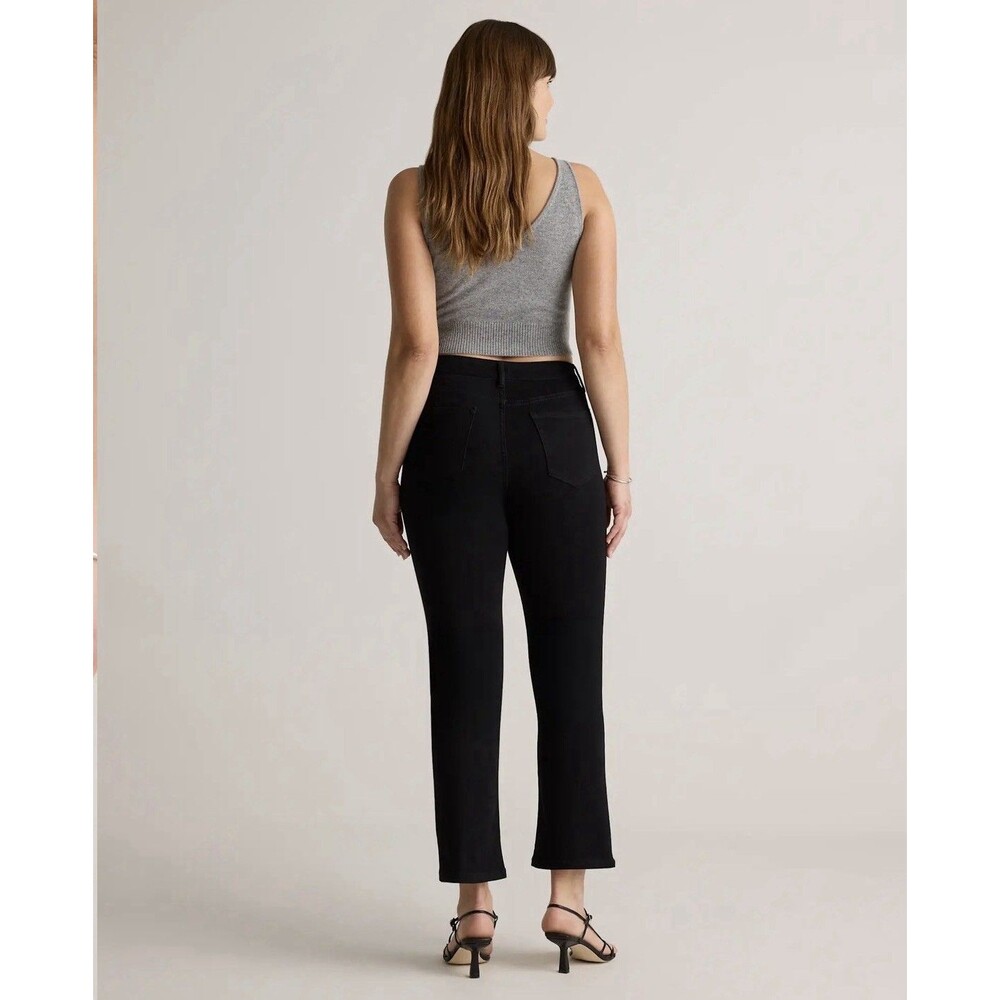 NEW Quince Bella Stretch High Rise Straight Jeans In Black Size 29 Ankle Length - Picture 3 of 9